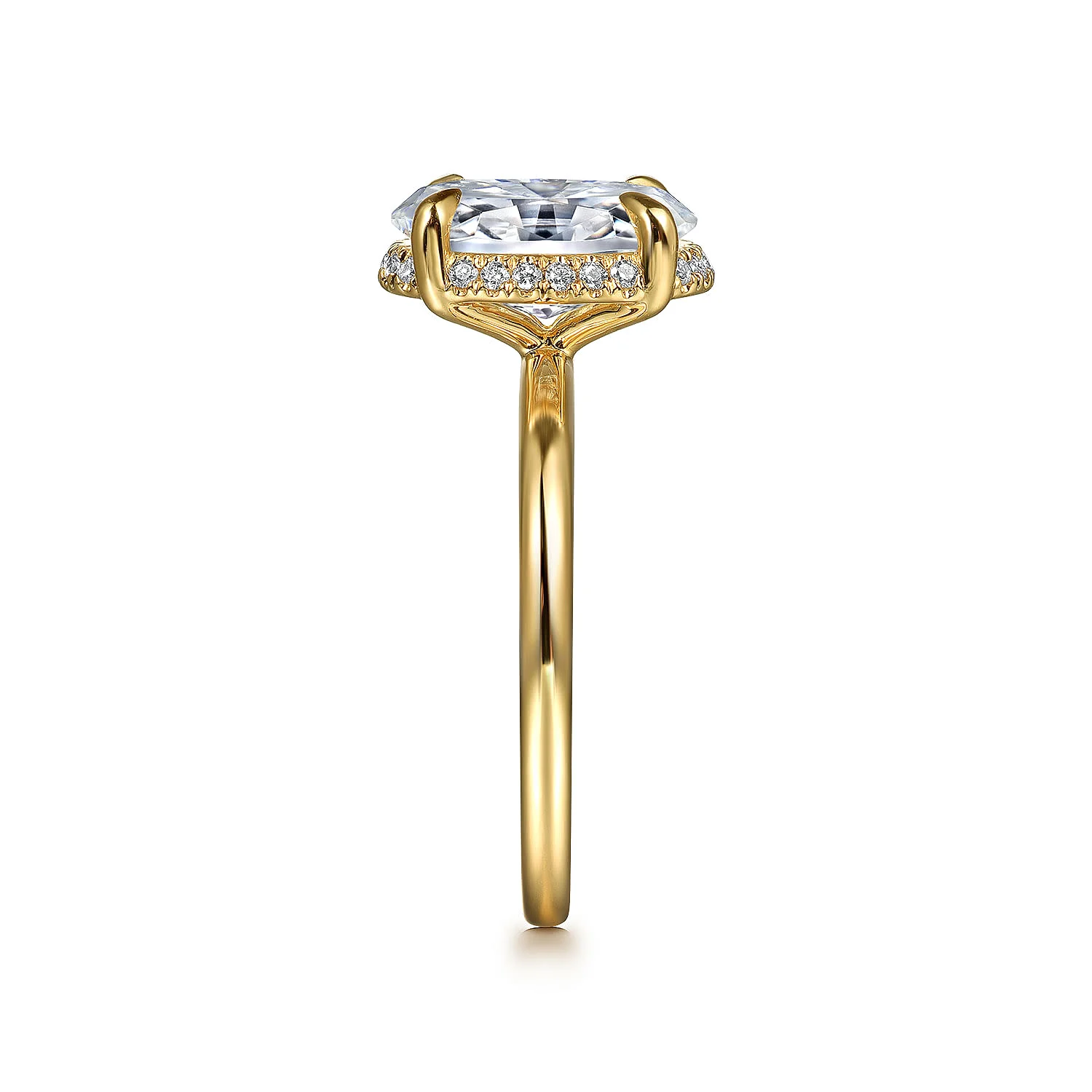 Hidden Halo Diamond Engagement Ring