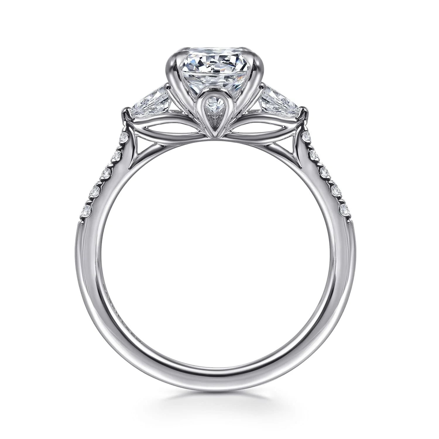 Round Three-Stone Diamond Engagement Ring