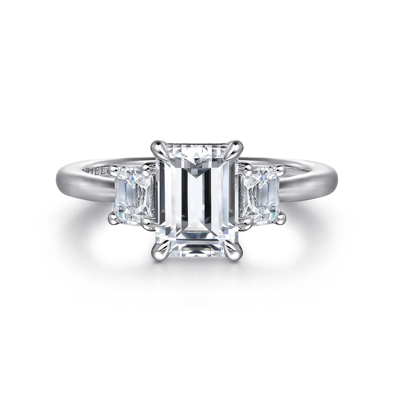Emerald Cut Three-Stone Engagement Ring