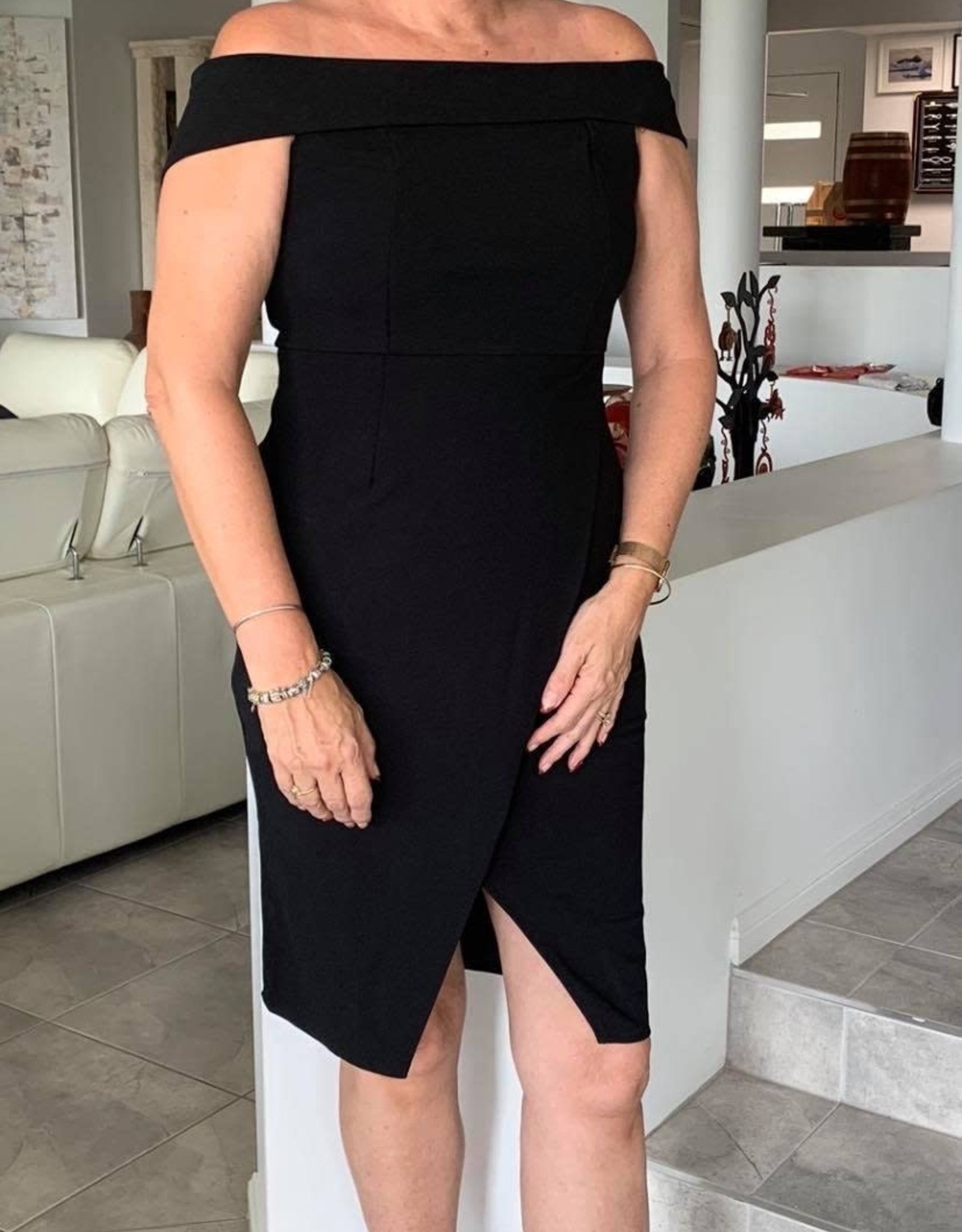 Off the Shoulder Black Dress