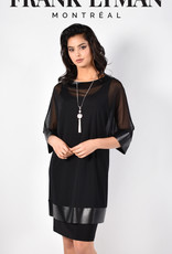 Frank Lyman Frank Lyman - Black Dress with Sheer Overlay