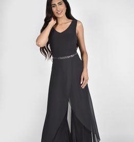 Frank Lyman Chiffon Black Pantsuit