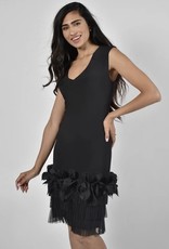 Frank Lyman Frank Lyman - Black Knit Dress with Bottom Detail