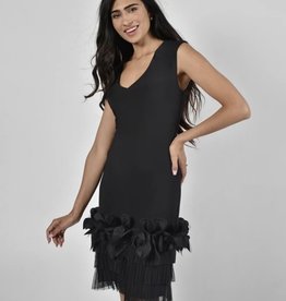Frank Lyman Black Knit Dress with Bottom Detail