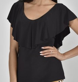 Frank Lyman V-Neck Frill Top