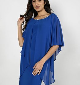 Frank Lyman Royal Blue Georgette Overlay Dress