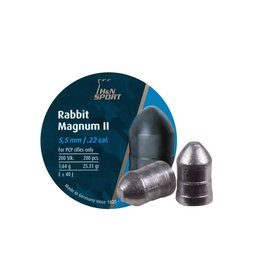 H&N Sport .22 Cal 25.31 Gr 200 Rd Rabbit Magnum II Lead Flat Nose Cylindrical Slugs