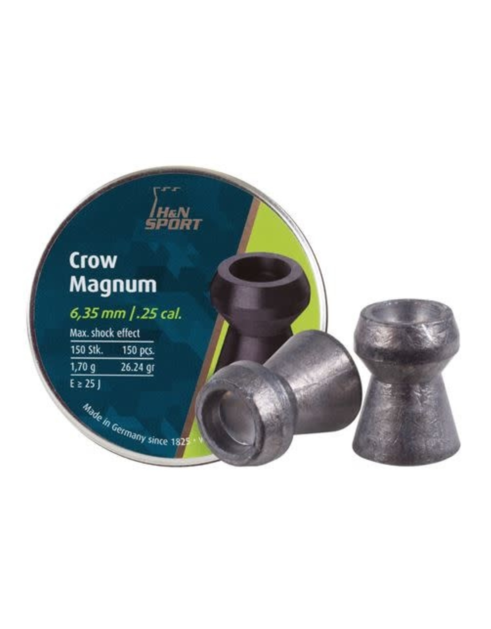 H&N Sport H&N Crow Magnum Lead Hollow Point Airgun Pellets .25 Caliber (6.35mm) 26.24 Grains - 150 Rounds