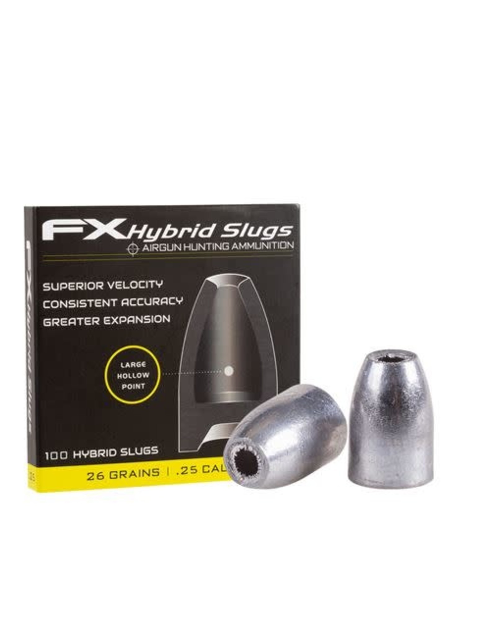 FX Airguns FX Hybrid Lead Hollow Point Airgun Slugs .25 Caliber (6.35mm) 26 Grains - 100 Rounds