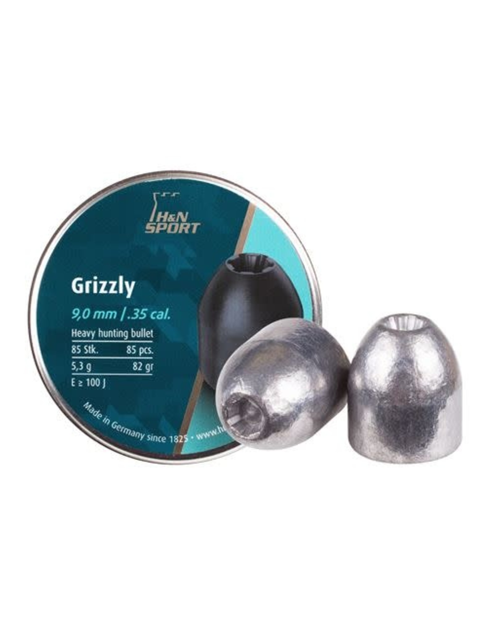 H&N Sport H&N Grizzly Lead Hollow Point Airgun Slugs .35 Caliber (9.07mm) 82 Grains - 85 Rounds