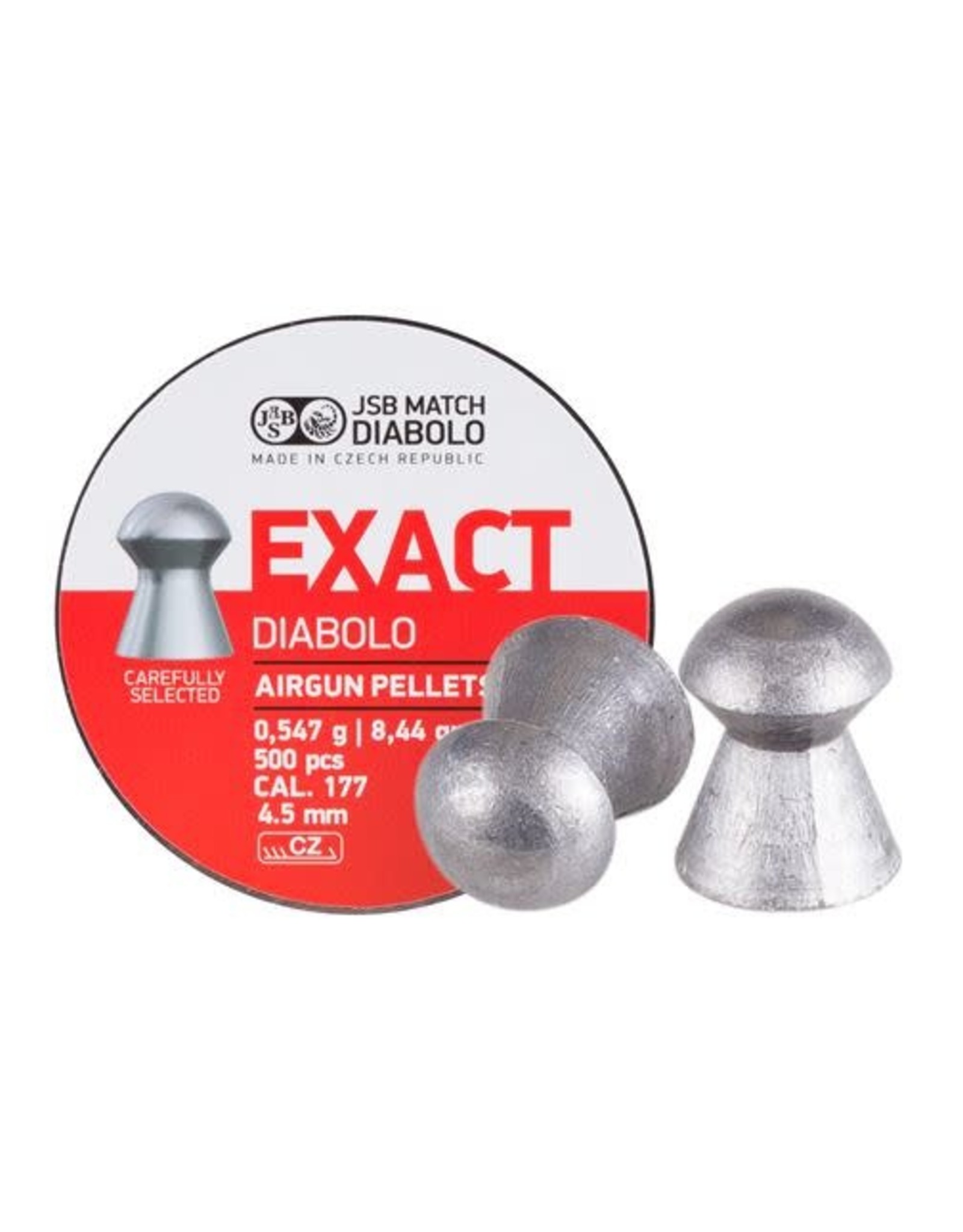 JSB .177 Cal | 8.44 Gr |  4.52 head | 500 Rd | Exact Lead Domed Diabolo Airgun Pellets by JSB