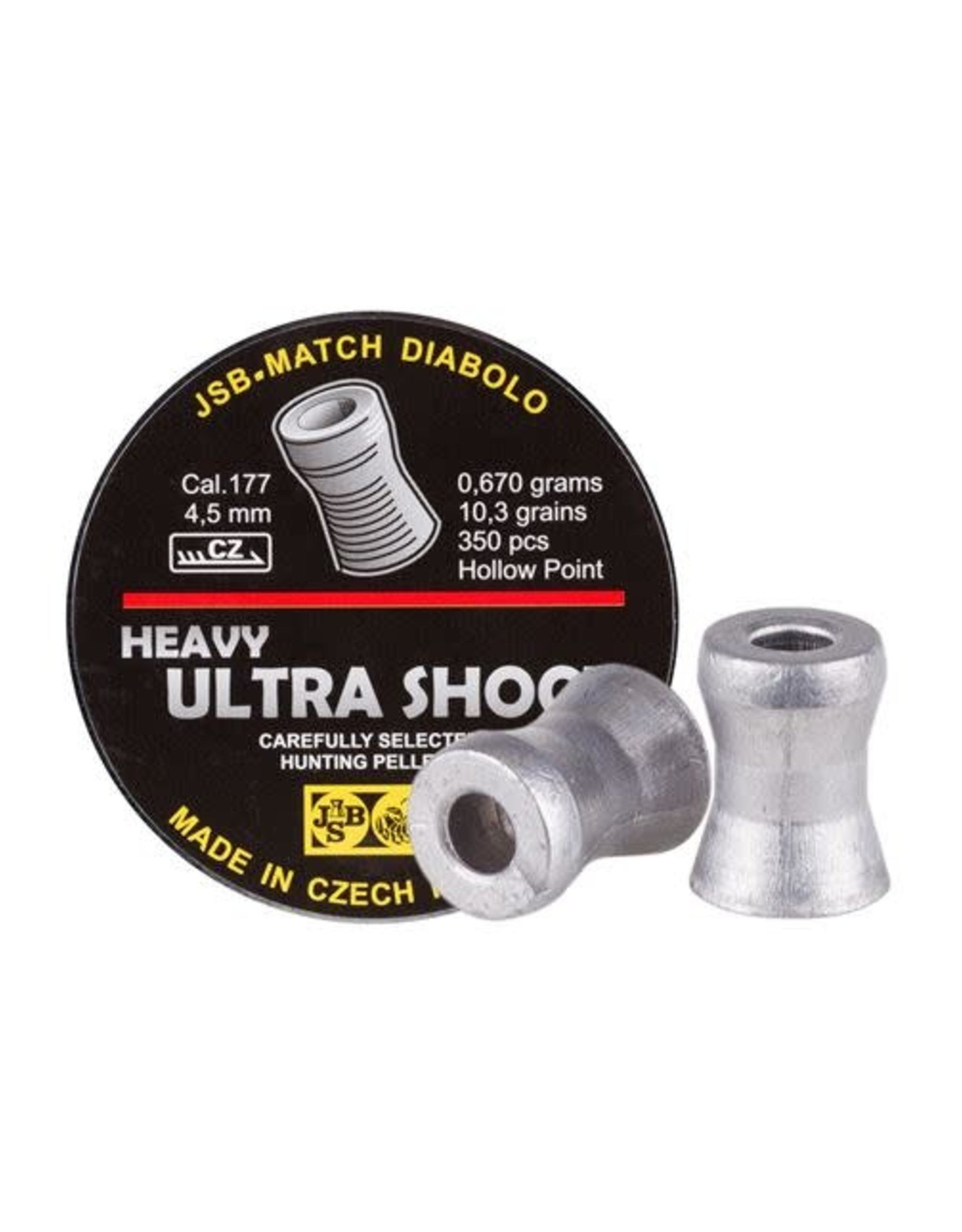 JSB JSB Heavy Ultra Shock Lead Hollow Point Diabolo Airgun Pellets.177 (4.5mm) Cal. 10.34 Gr. - 350 Rounds by JSB