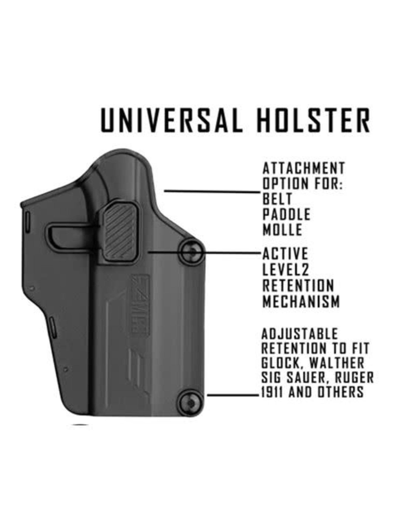 Universal Polymer Belt Clip for Holsters Magazine Pouches and Attachme