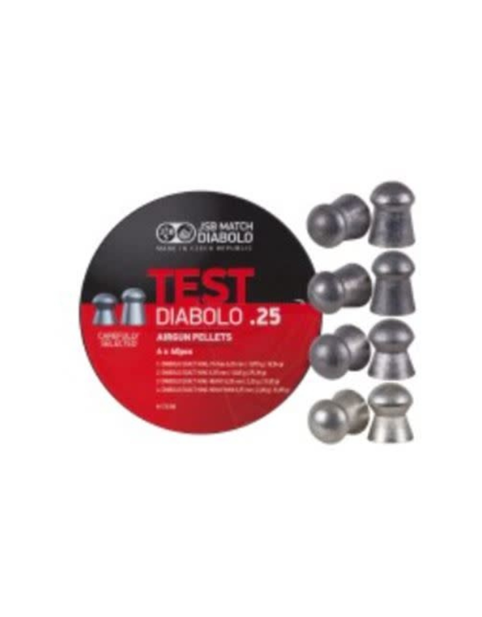 JSB JSB Test Diabolo Lead and Lead-Free Domed Airgun Pellets .25 Caliber (5.5mm) 16.54 | 25.369 | 33.895 | 33.95 Grains - 160 Rounds