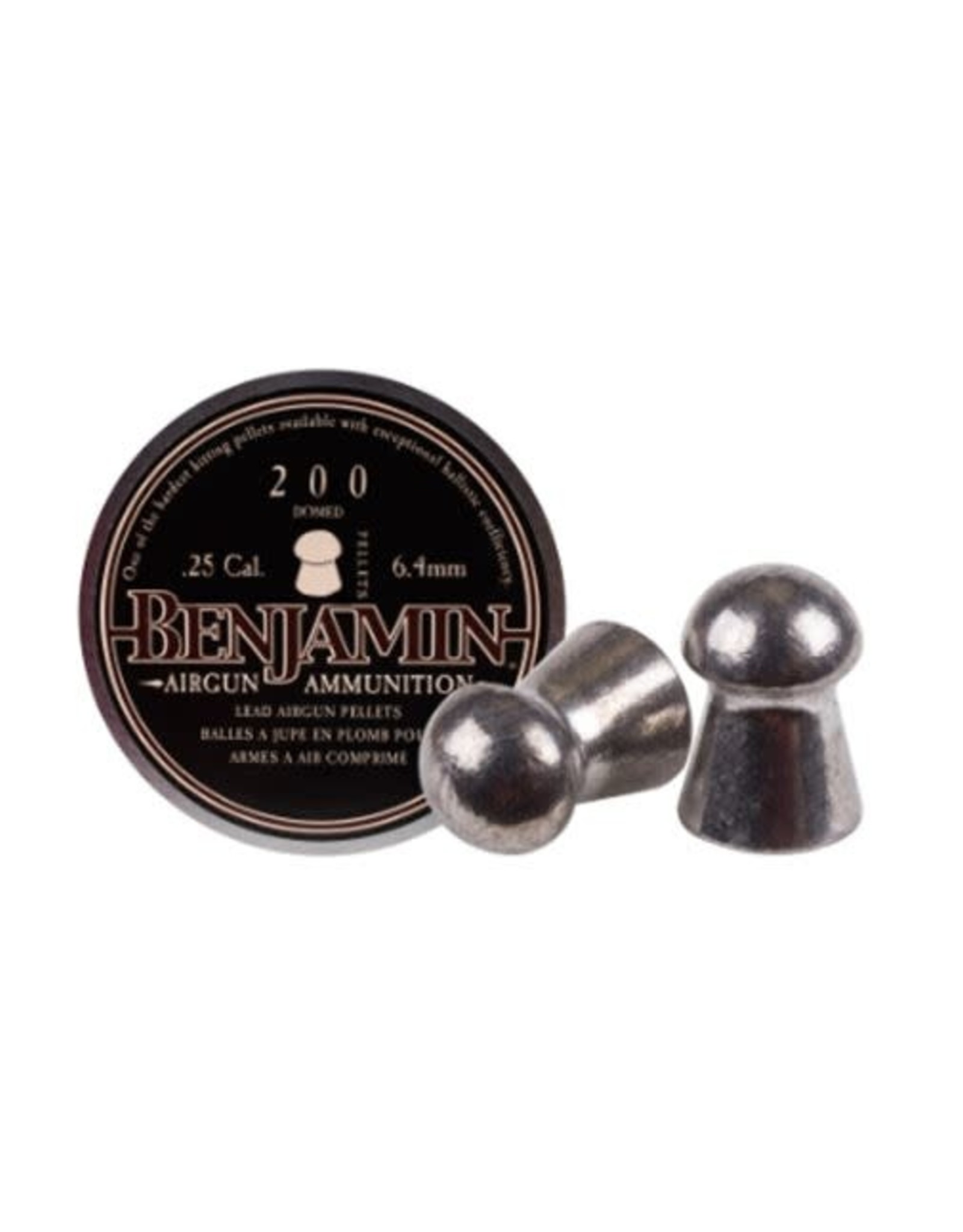 Benjamin Benjamin Lead Domed Airgun Pellets .25 Caliber (6.35mm) 27.8 Grains - 200 Rounds