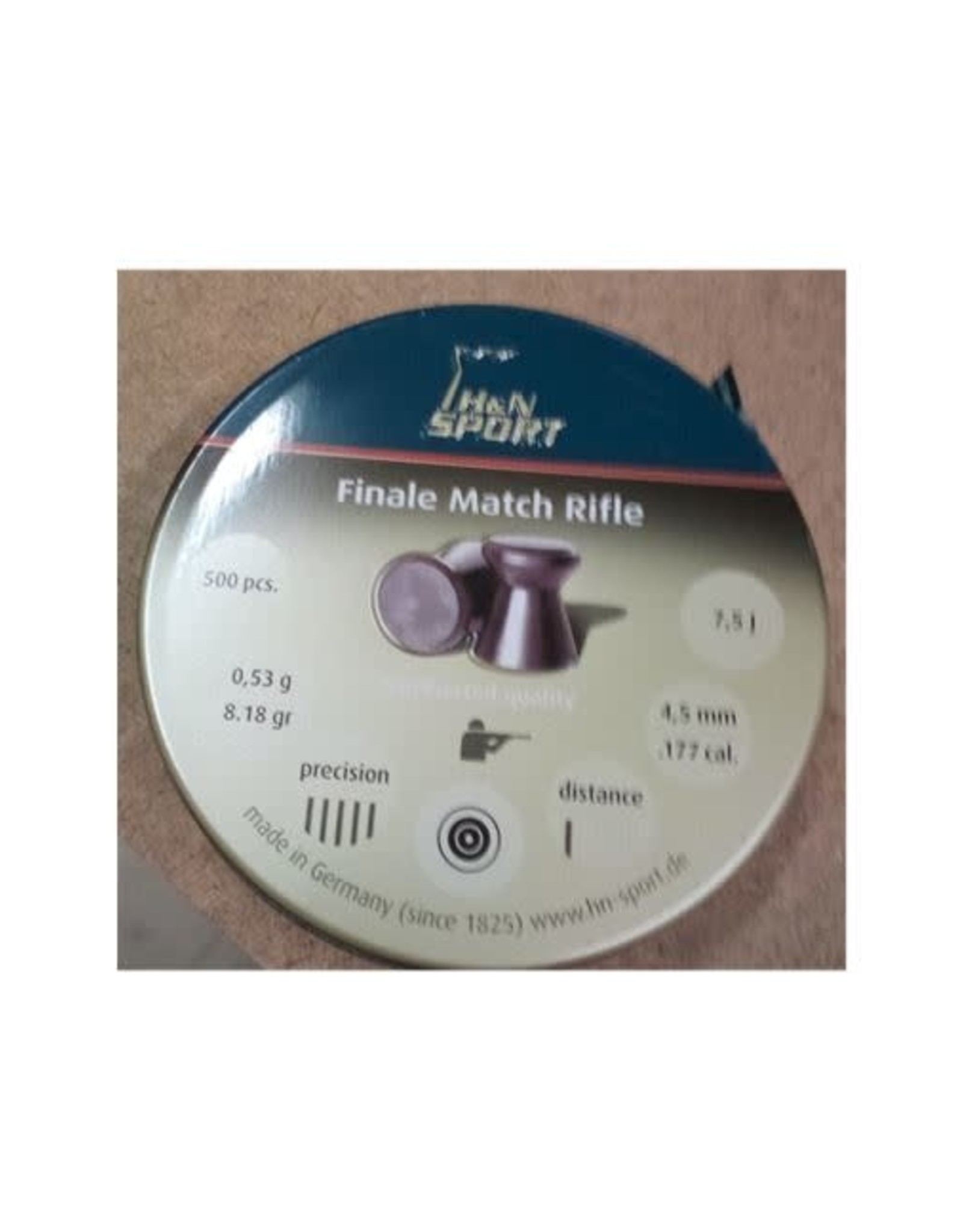 H&N Sport H&N Finale Match Heavy (was Finale Match Rifle) Lead Wadcutter Airgun Pellets .177 Caliber (4.5mm) 8.18 Grains - 500 Rounds