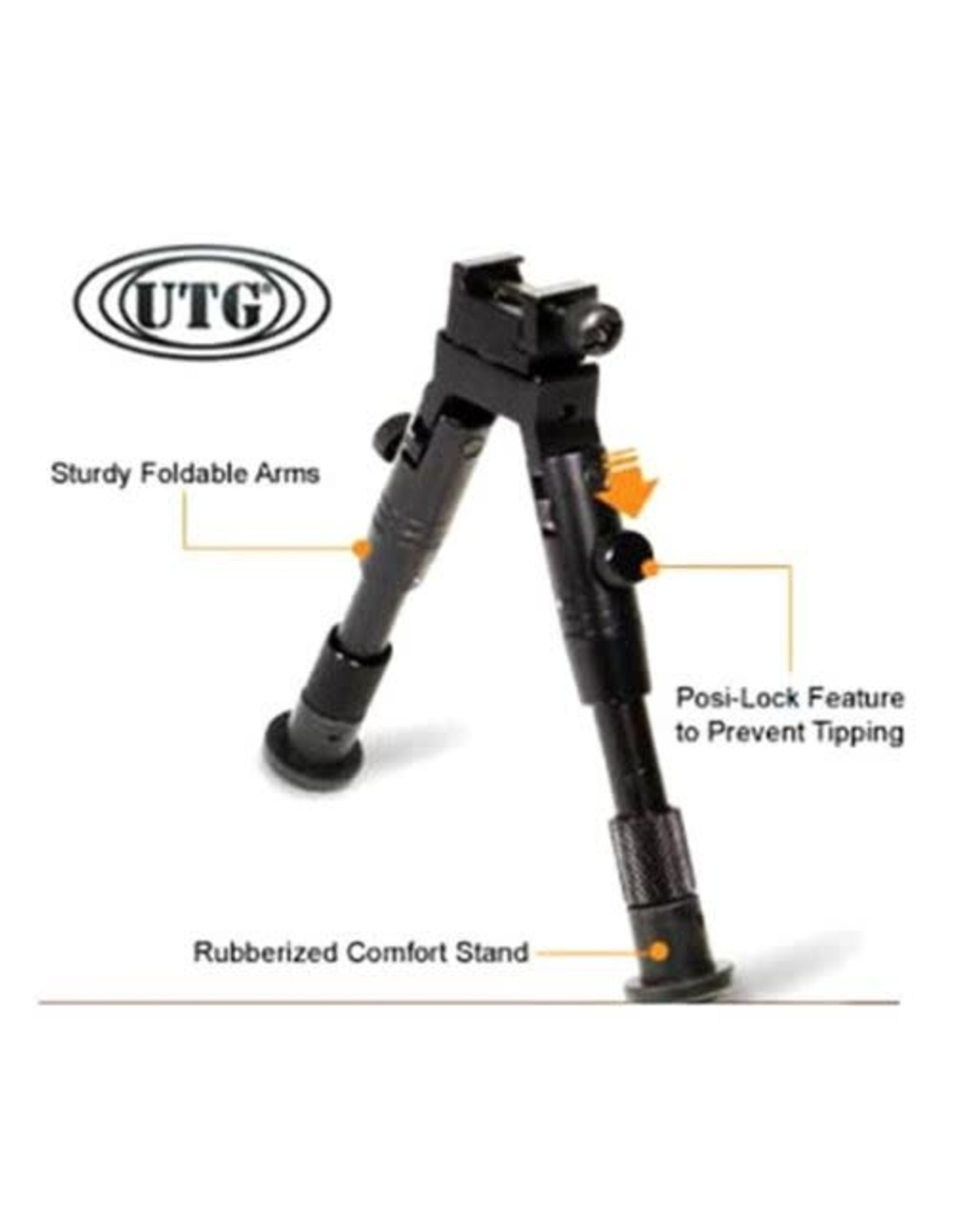 UTG - Leapers UTG Shooter's SWAT Bipod with Rubber Feet - 6.2"-6.7" Center Height