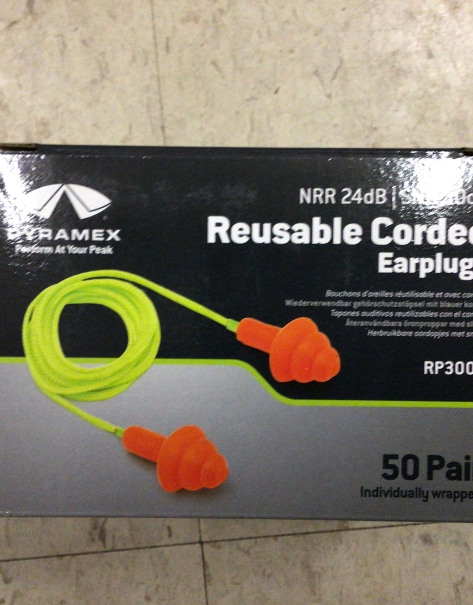 Pyramex Ear Plug |Triple Flange Reus NRR 24db | corded | single