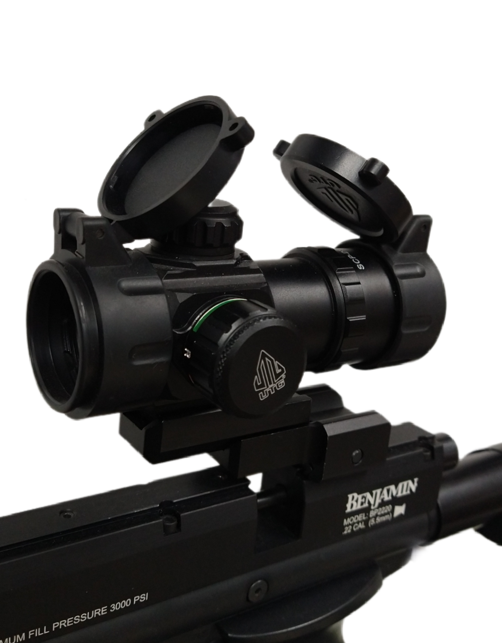 UTG - Leapers UTG 1x26mm ITA Red-Green Dot Sight - 4 MOA Dot | 30mm Tube | Quick-Detach Low Picatinny Mount & Riser