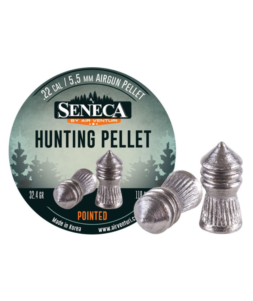.22 Seneca Hunting Pellet Pointed 32.4 grain 110ct - New England Airgun Inc