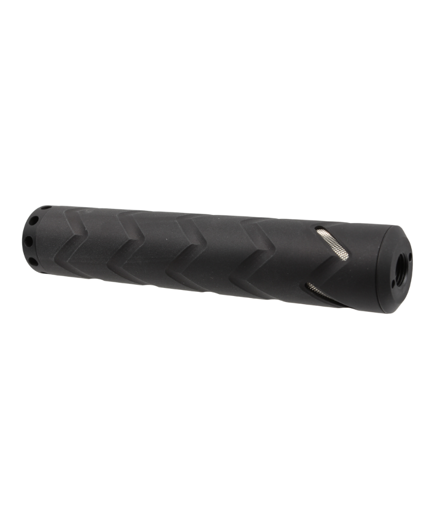 0dB Airgun Silencer Tactical Black with 1/2" UNF .177/.22 New England