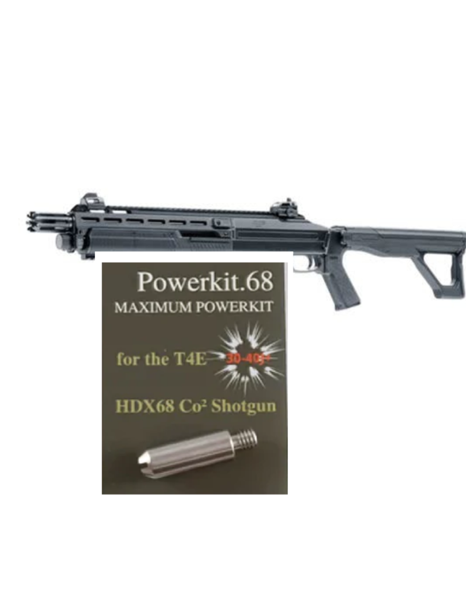 New England Airgun .68 Cal | 16 Rd | T4E HDX Paint / Pepperball Pump Action Shotgun w/ Power Up Kit Installed