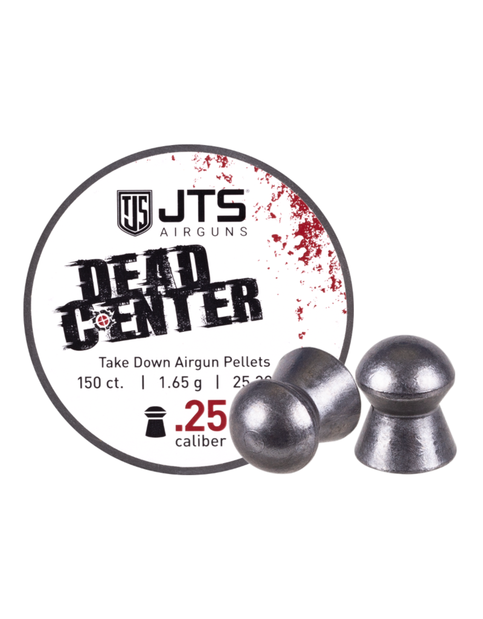 JTS JTS Dead Center Precision .25 cal, 1.645g (25.39 gr) Domed pellets (150 ct) - JAC102