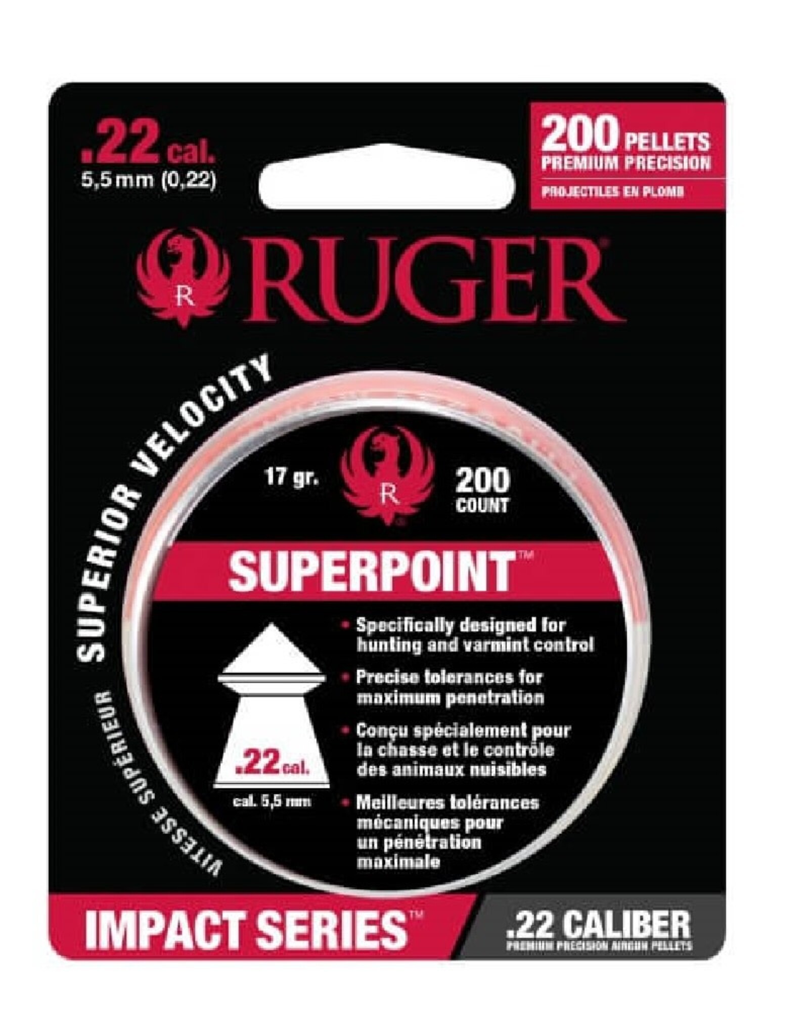 Ruger ( 1.1 gram ) 17 gr pellets | 200 Count