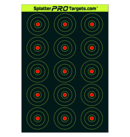 SplatterPro Targets SplatterPro 12 x 18 9 Up Bullseye Target - 3x5 - 25 Pack