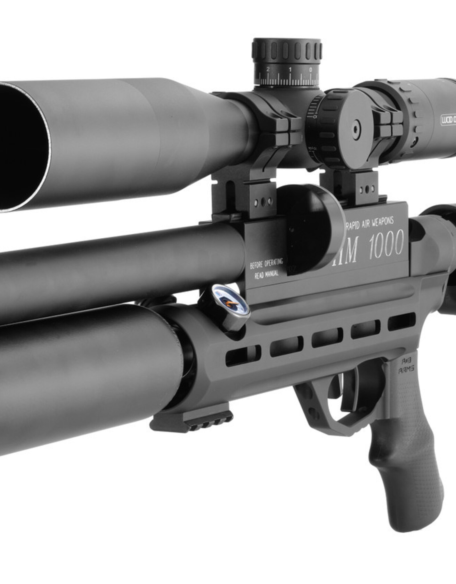 Rapid Air Worx - RAW HM 1000 Micro Hunter Rifle  with Moderator .25 cal - LH Action