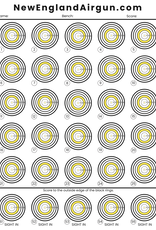 New England Airgun NEAG 100 yard Benchrest Target x20 Pack  | 3'x4' format | ASA Dimensions