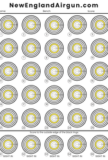 New England Airgun NEAG Benchrest Target x20 Pack  | 3'x4' format | ASA Dimensions