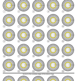 New England Airgun NEAG 100 yard Benchrest Target x7 Pack  | 3'x4' format | ASA Dimensions