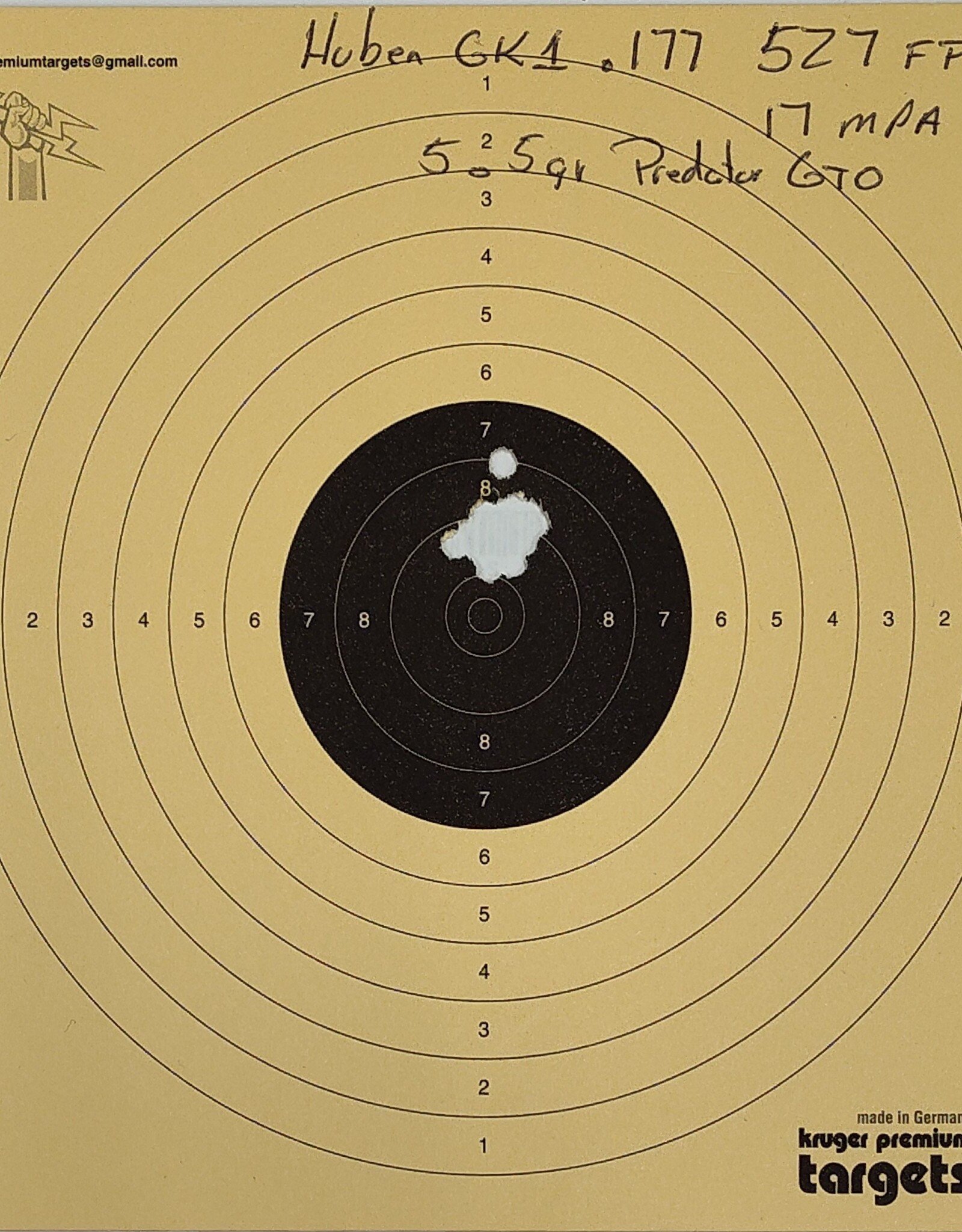 Huben .177 Huben GK1 Pistol V3 - Left or Right hand Compatible ( ambidextrous ) - Semi Automatic ,  fully adjustable power, air pistol. With threaded end cap for moderator.