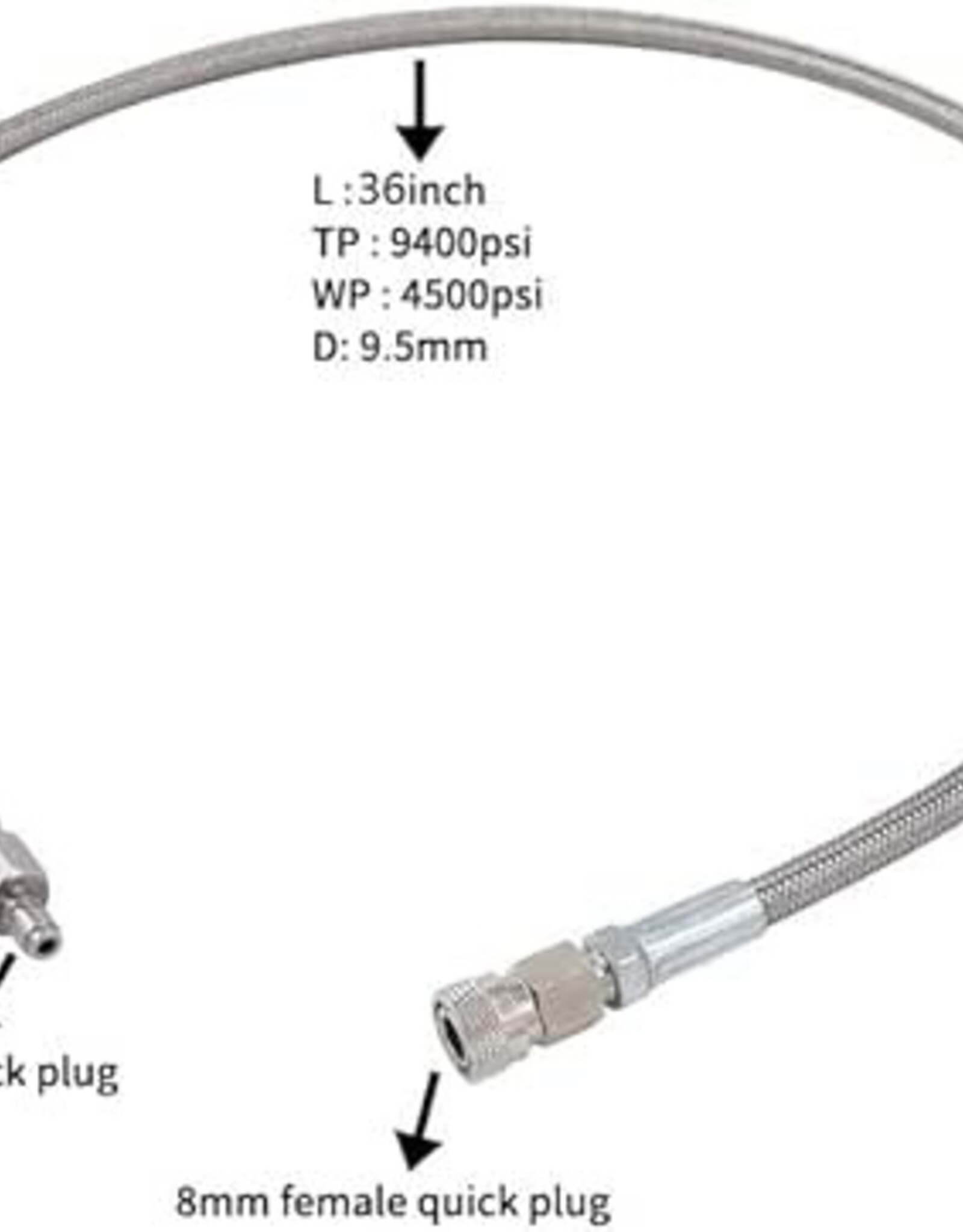 tuxing 4500 PSI braded line extension with male and femail quick disconnects | 36 inch |