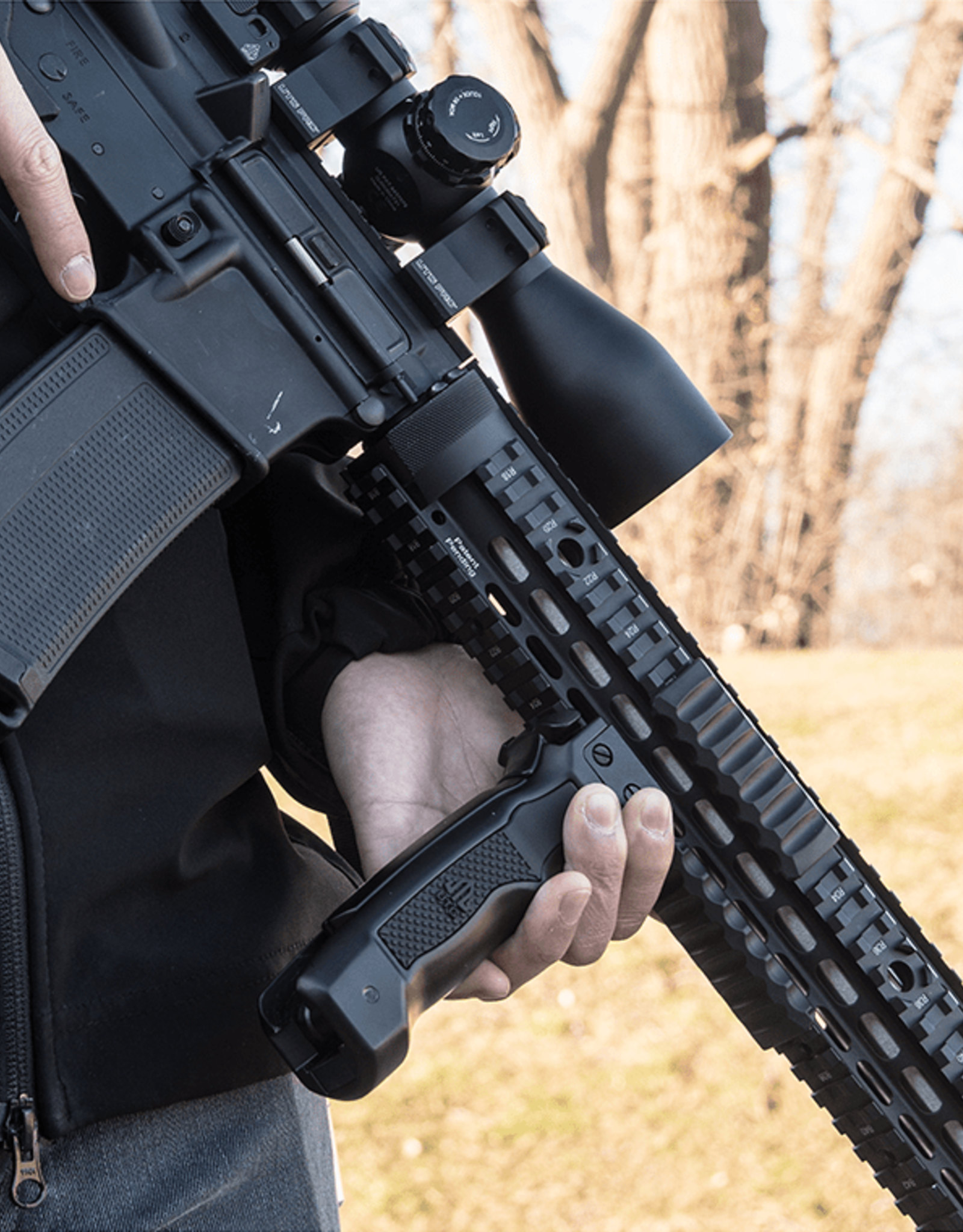 UTG - Leapers UTG D Grip with Ambidextrous Quick Release Deployable Bipod