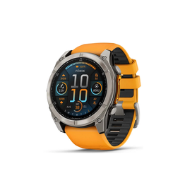 Garmin fenix® 8 – 51 mm, AMOLED, Sapphire, Titanium with Spark Orange/Graphite Silicone Band