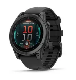 Garmin fēnix® E – 47 mm, AMOLED, Slate Gray Steel with Black Silicone Band