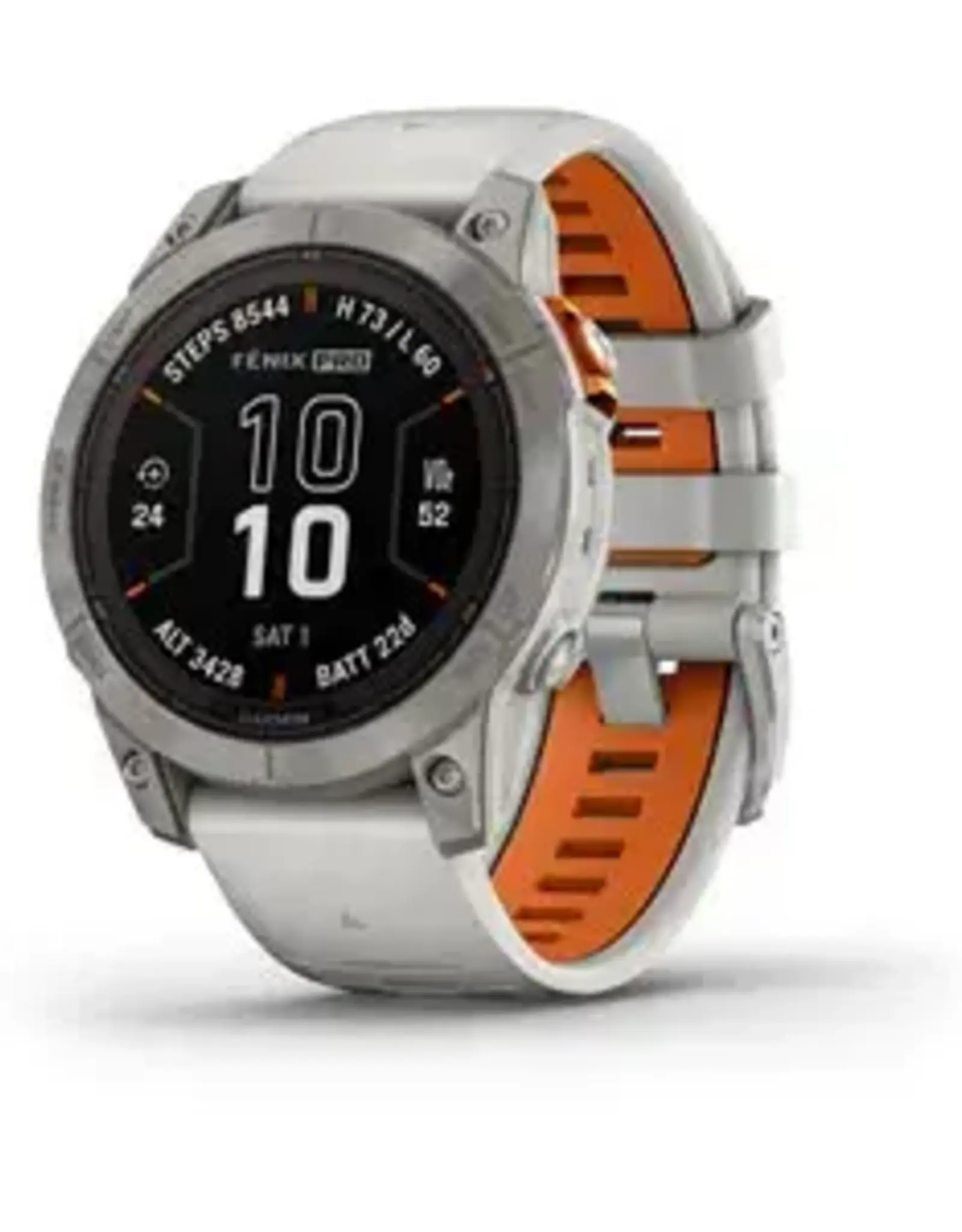 Garmin fenix® 7 Pro – Sapphire Solar Edition, Titanium with Fog Gray/Ember Orange Band