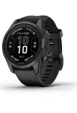 Garmin fenix® 7S Pro – Sapphire Solar Edition, Carbon Gray DLC Titanium with Black Band