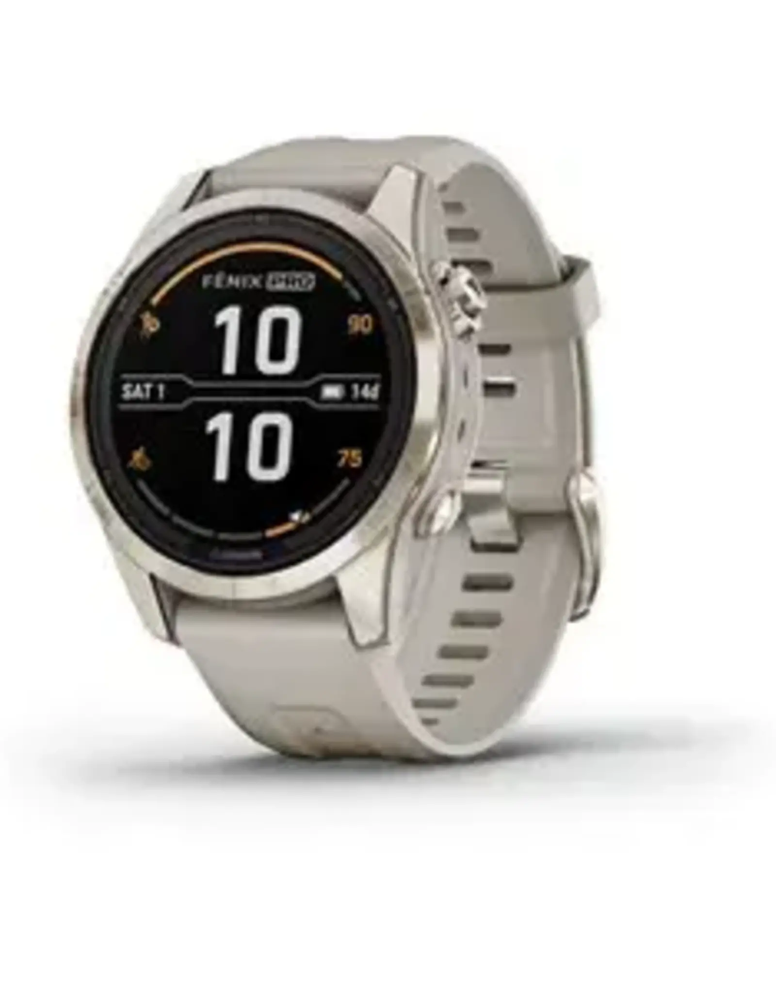Garmin fenix® 7S Pro – Sapphire Solar Edition, Soft Gold with Light Sand Band