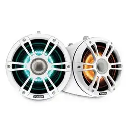 Garmin Fusion® Signature Series 3 Marine Wake Tower Speakers, 6.5" 230 Watt Sports White Marine Wake Tower Speakers (Pair) with CRGBW