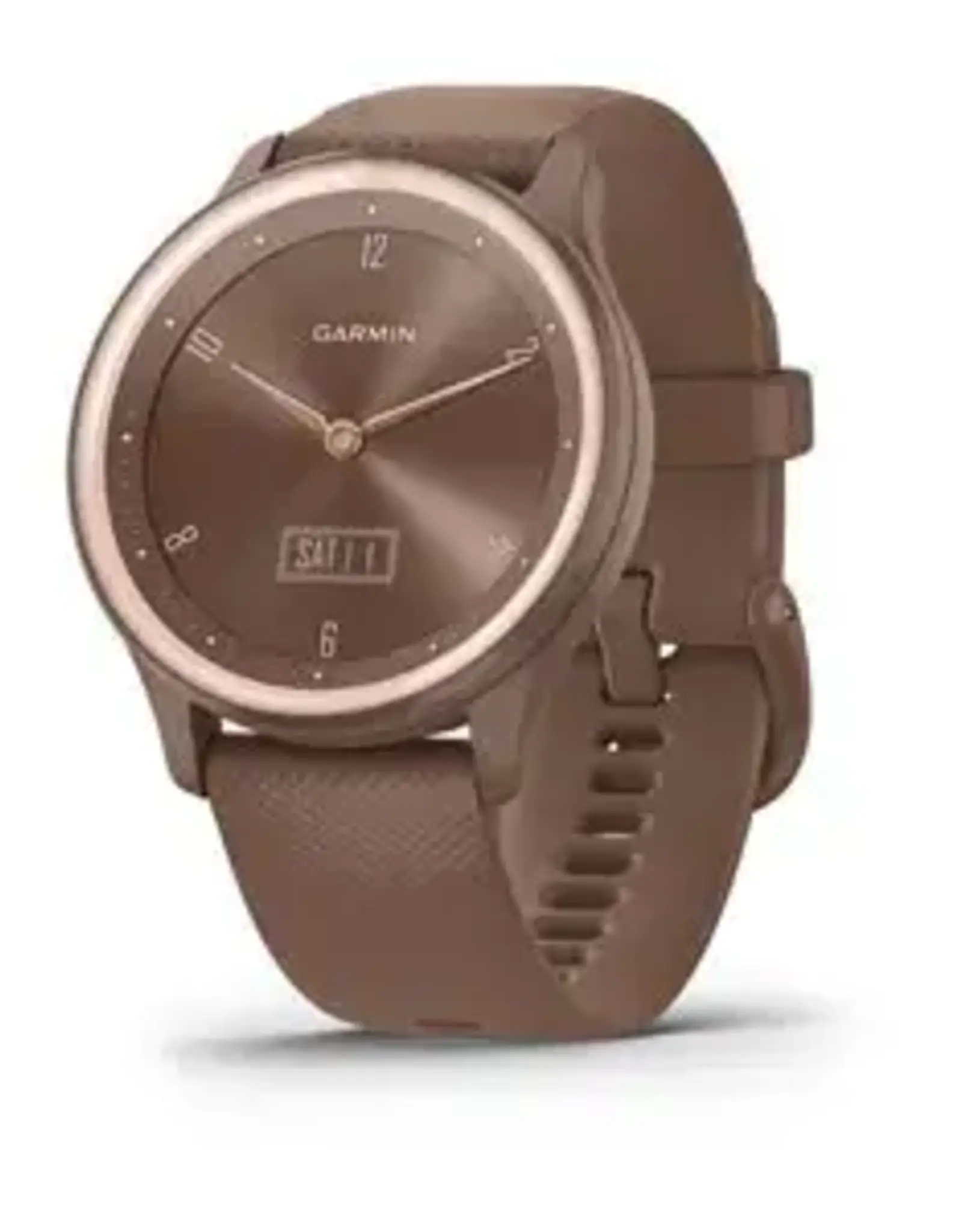 Garmin vívomove® Sport, Cocoa Case and Silicone Band with Peach Gold Accents