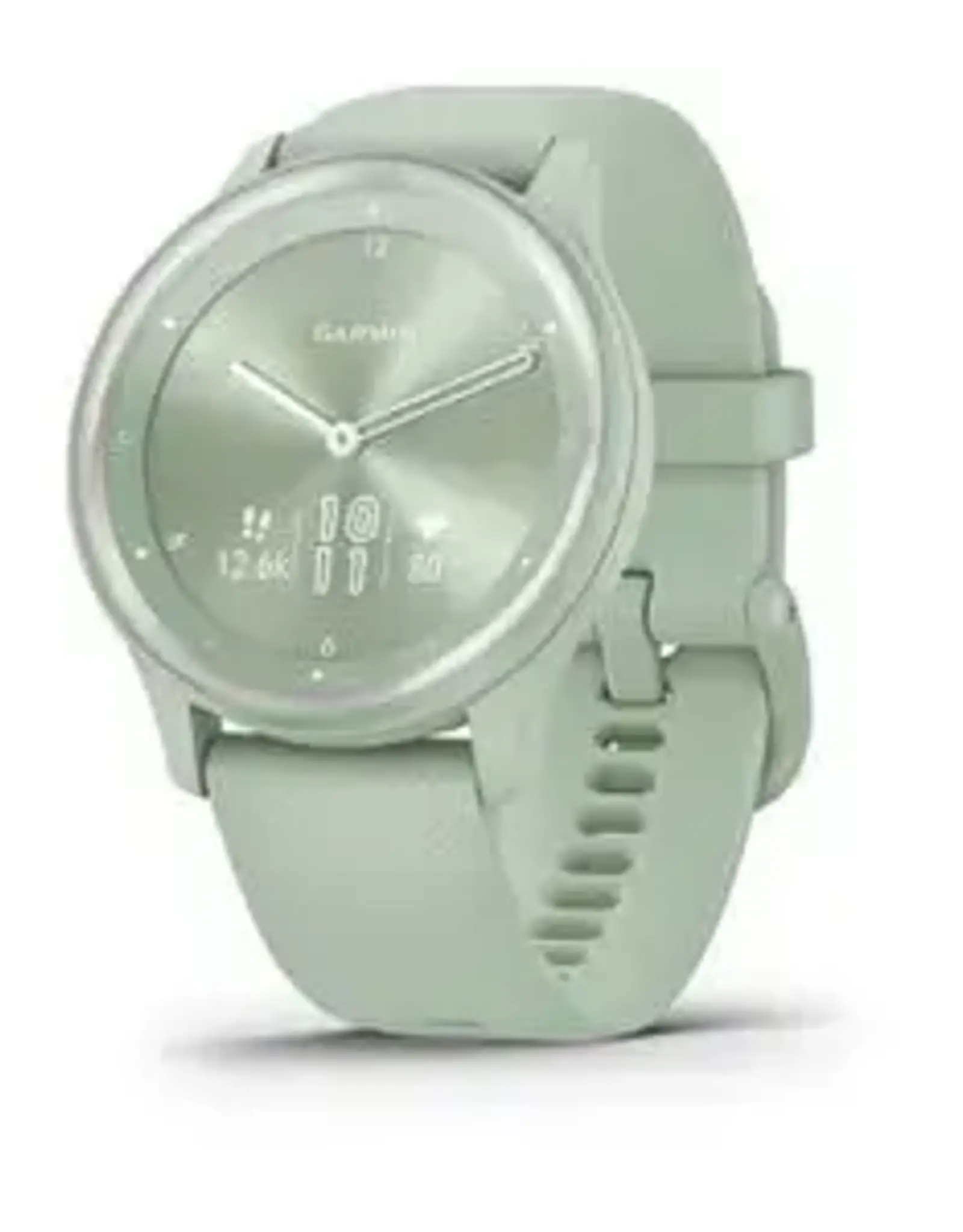 Garmin vívomove® Sport, Cool Mint Case and Silicone Band with Silver Accents