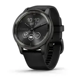 Garmin vívomove® Trend, Slate Stainless Steel Bezel with Black Case and Silicone Band
