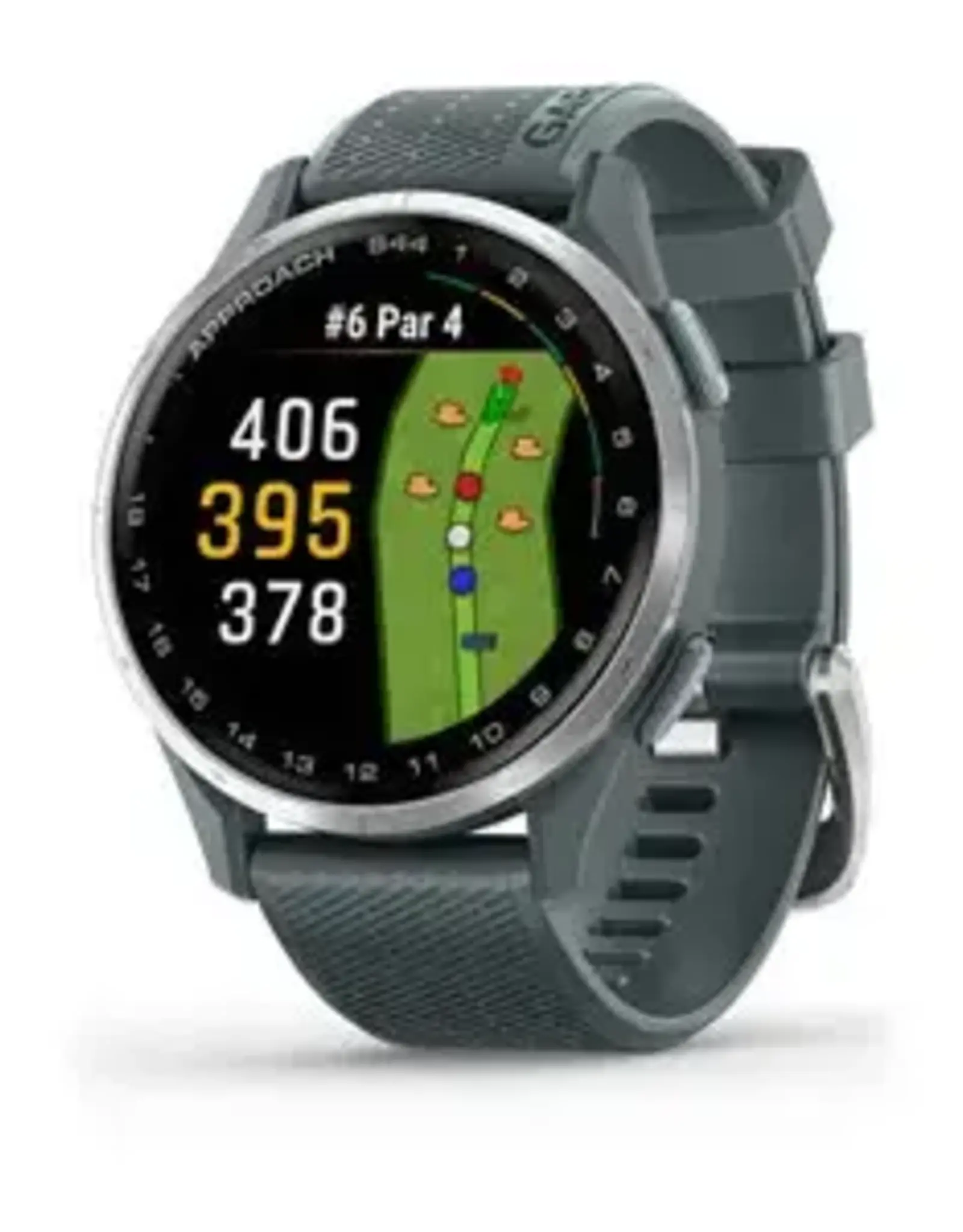 Garmin Approach® S44, Silver Aluminum Bezel with Twilight Silicone Band