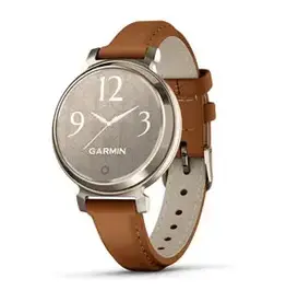Garmin Lily® 2 Classic, Cream Gold with Tan Leather Band
