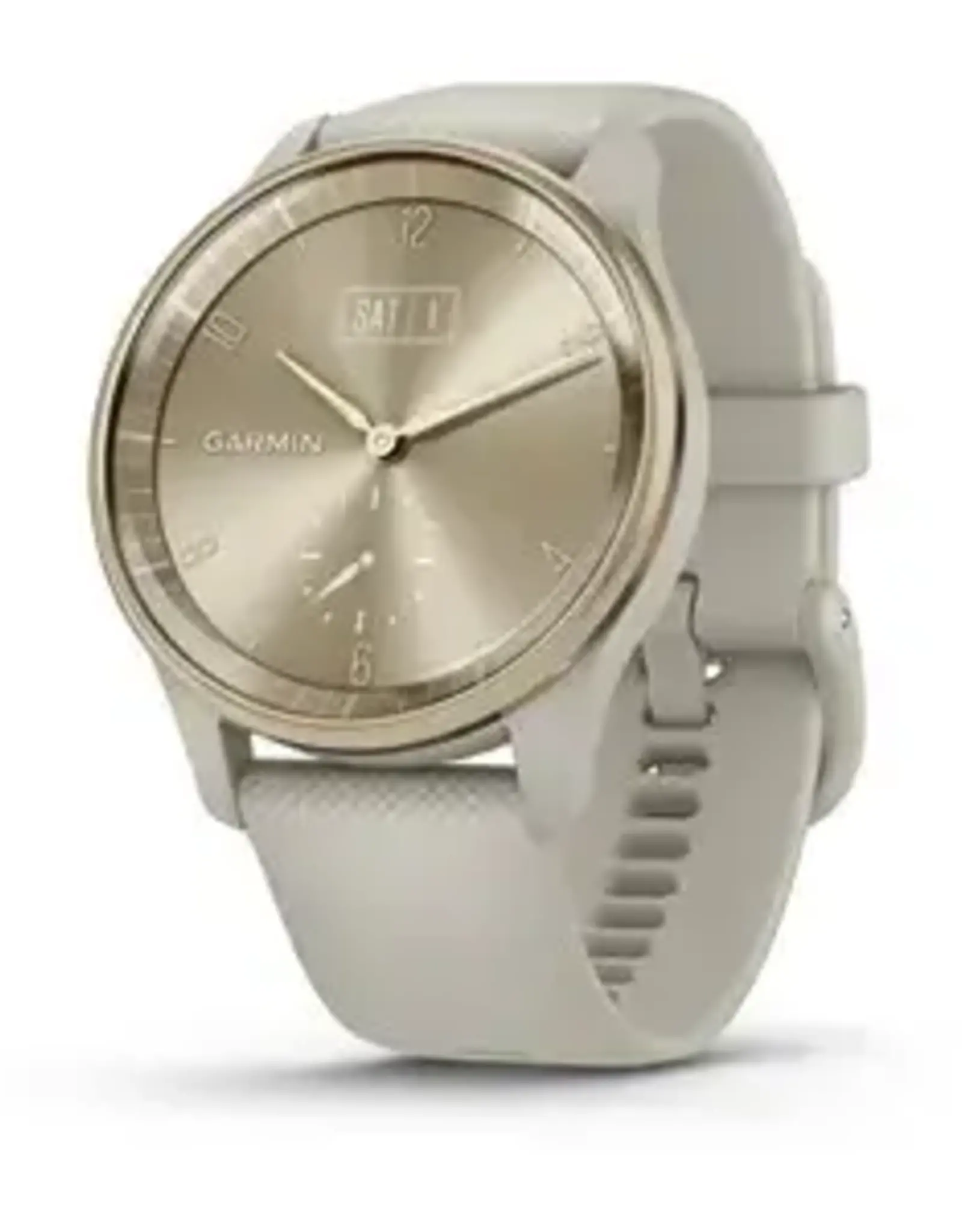 Garmin vívomove® Trend, Cream Gold Stainless Steel Bezel with French Gray Case and Silicone Band