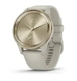 Garmin vívomove® Trend, Cream Gold Stainless Steel Bezel with French Gray Case and Silicone Band