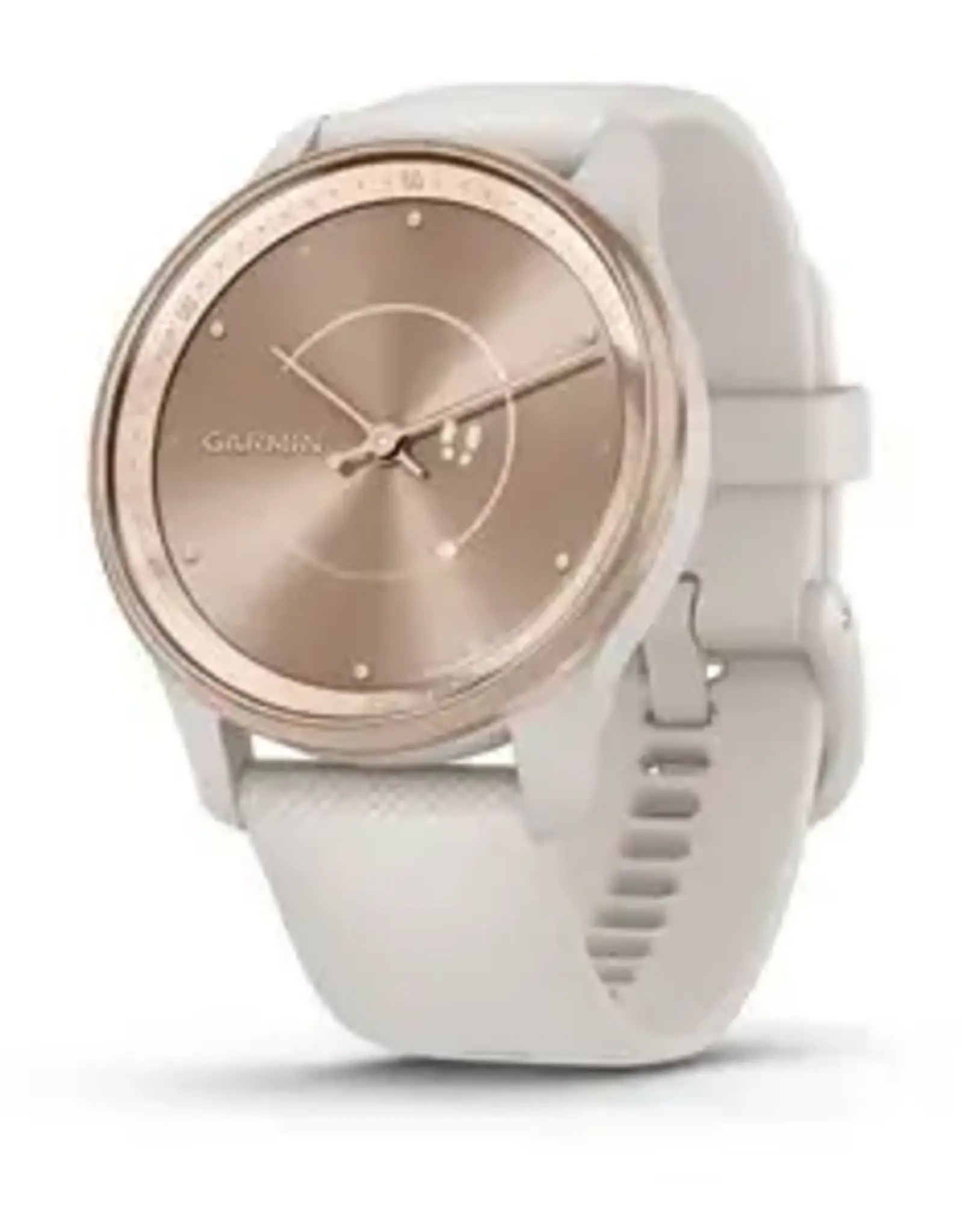 Garmin vívomove® Trend, Peach Gold Stainless Steel Bezel with Ivory Case and Silicone Band